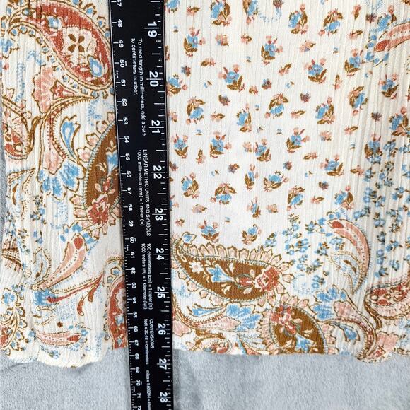 Womens Top Large Boho Paisley Floral‎ Peasant Crochet Retro Hippie Gauzy Fairy - Picture 4 of 6